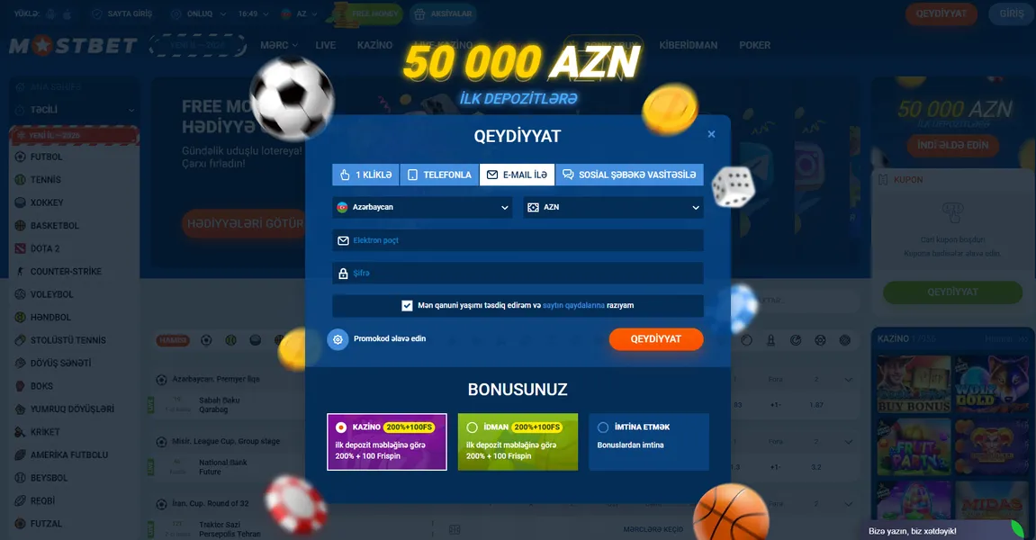 Mostbet giriş — ilk dəfə daxil olma və hesabın yaradılması
